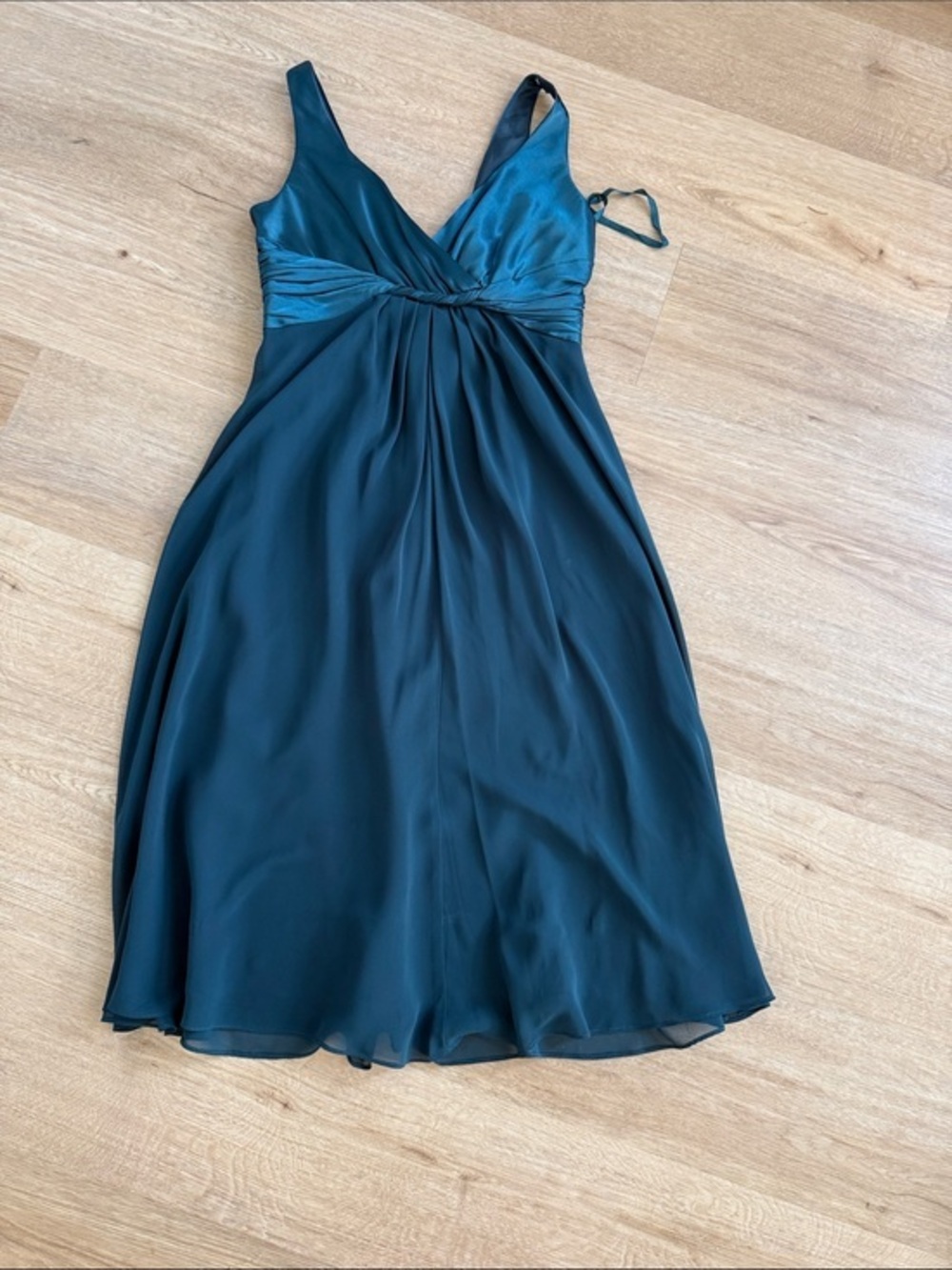 Jones New York Teal V-Neck Midi Dress